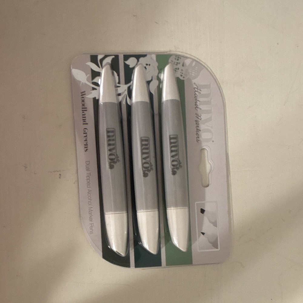 Nuvo Alcohol Markers Woodland Greens Dual Tipped Marker Pens Set 3pc Green 416N